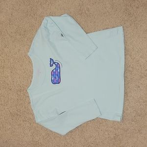Vineyard Vines Girls Light Blue Long Sleeve Whale Tee